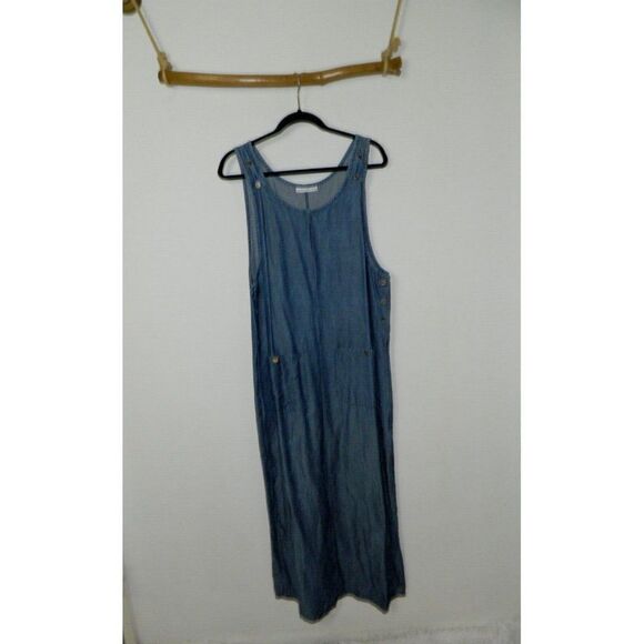 Bryn Walker Dress Blue Chambray Maxi Lagenlook Tunic Modesty Dress Size Small - Picture 1 of 12